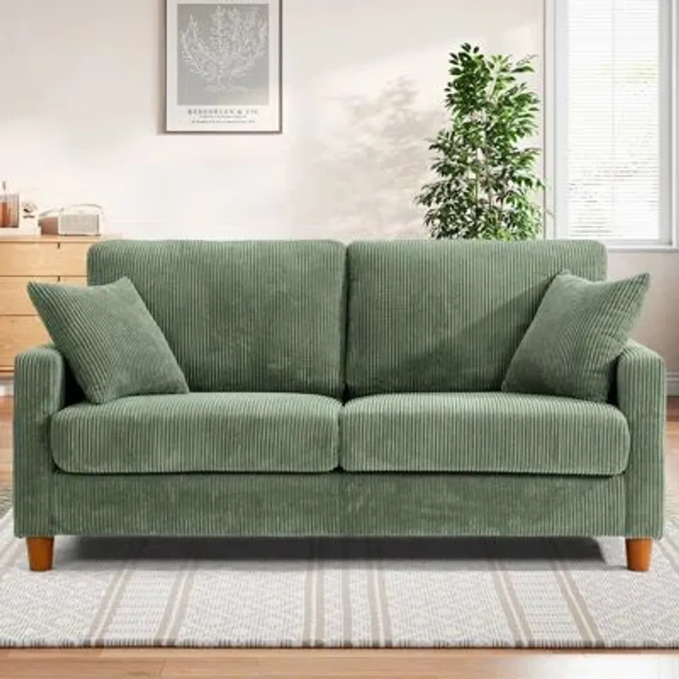 BOXED 2 SEATER SOFA CORDUROY 