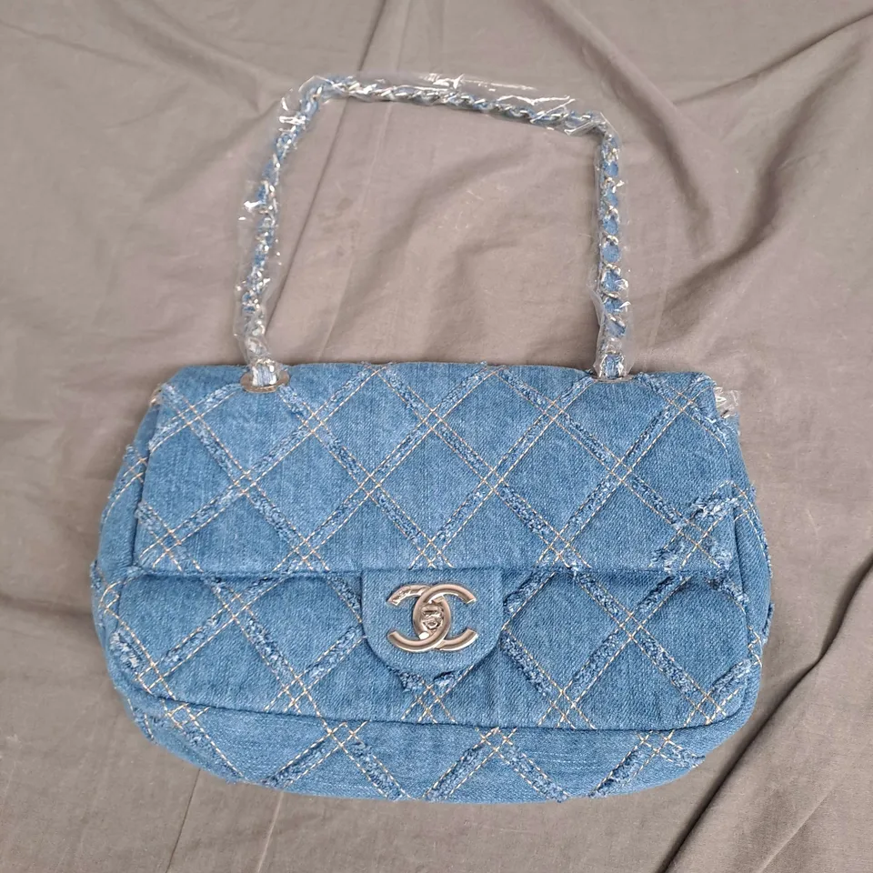 CHANEL DENIM HANDBAG IN BLUE ONE SIZE 