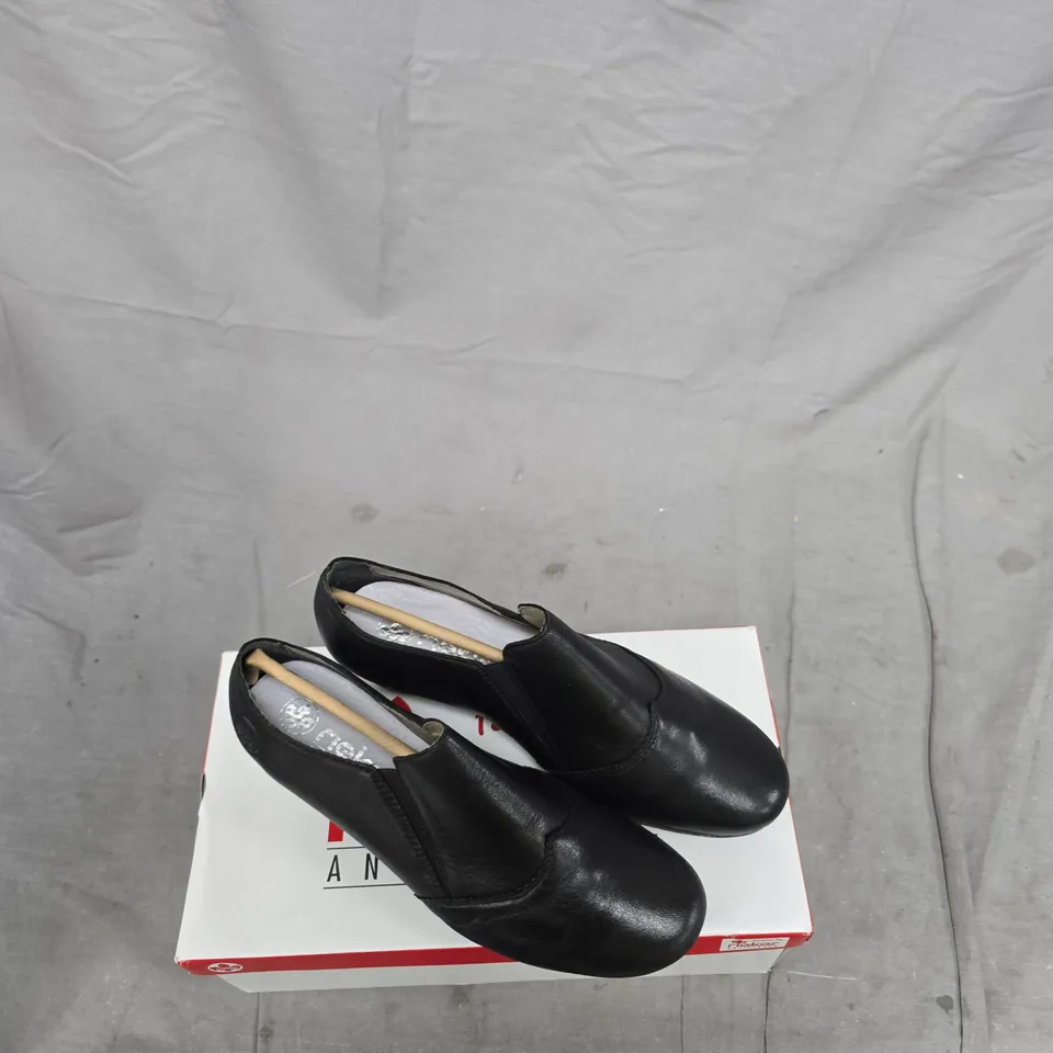 RIEKER ANTISTRESS WOMEN'S BLACK SLIP-ON SHOES UK 5