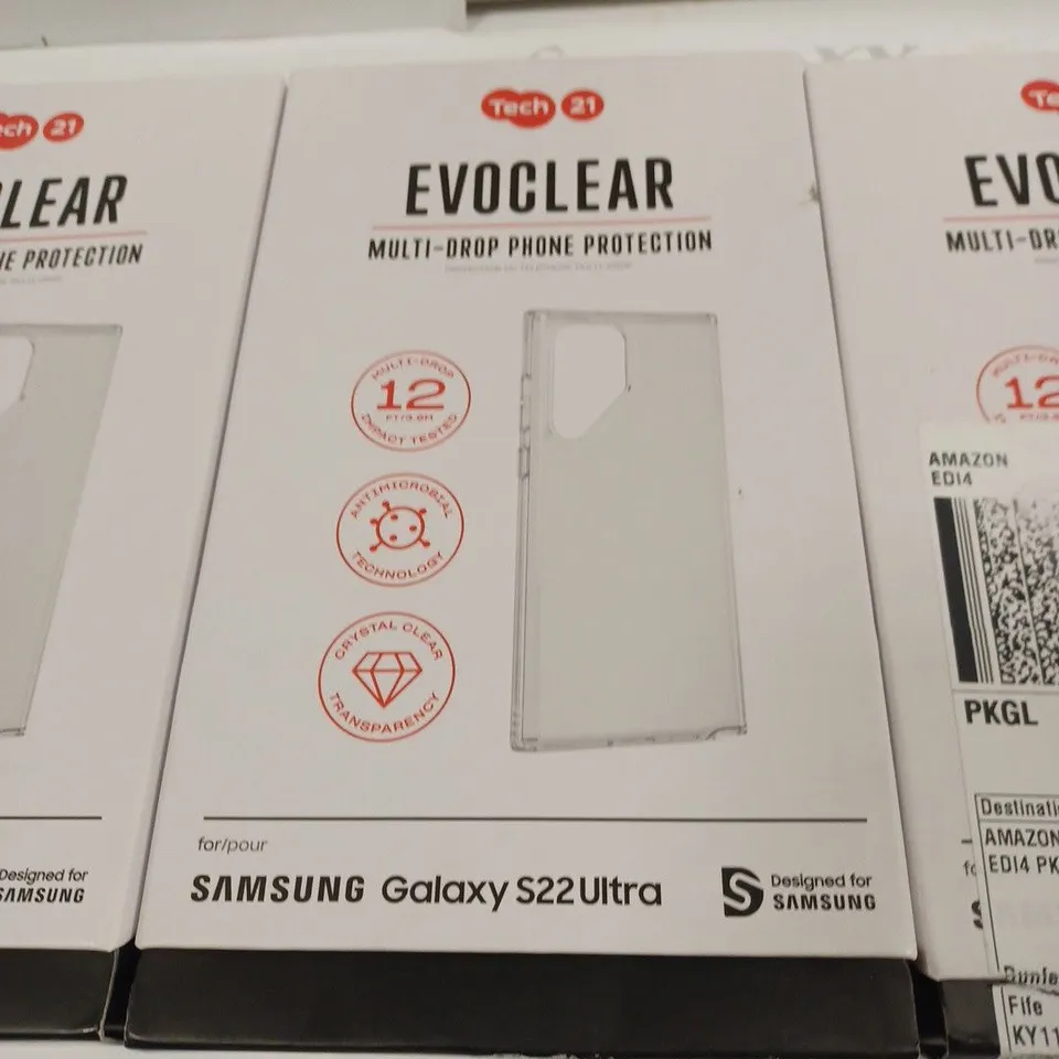 LOT OF 4 TECH 21 EVOCLEAR PHONE CASES FOR SAMSUNG GALAXY S22 ULTRA