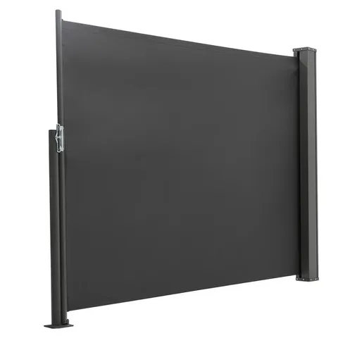 BOXED SOL 27 OUTDOOR 300CM W X 12CM D FABRIC COVER MOTORISED RETRACTABLE SIDE AWNING - DARK GREY (1 BOX)