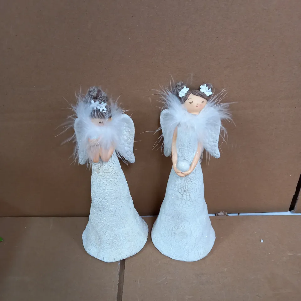 SET OF 2 WHITE STANDING ANGELS RRP £79.98
