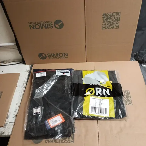 BOX OF APPROXIMATELY 30 ASSORTED BRANDS AND SIZES OF WORKWEAR PANTS