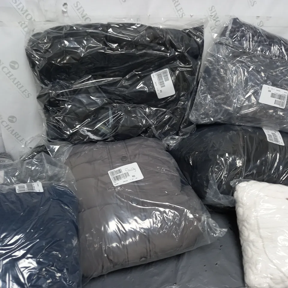 APPROXIMATELY 18 ASSORTED CLOTHING ITEMS TO INCLUDE COATS, SHIRTS, JACKET, ETC
