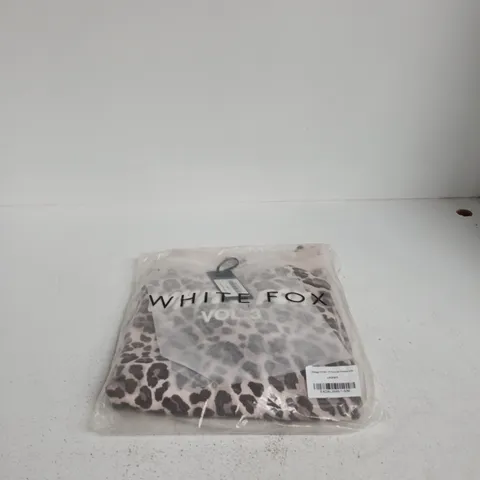 WHITE FOX PRINTED OFF SHOULDER LEOPARD SMALL/MEDIUM