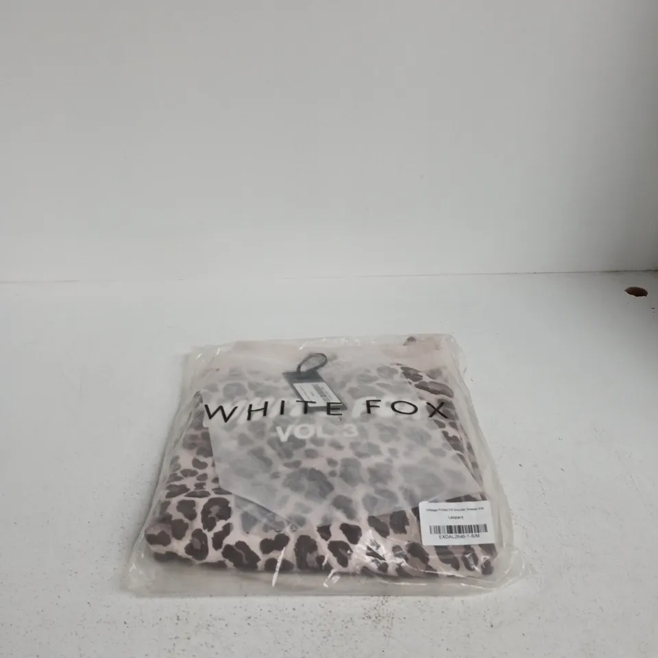 WHITE FOX PRINTED OFF SHOULDER LEOPARD SMALL/MEDIUM