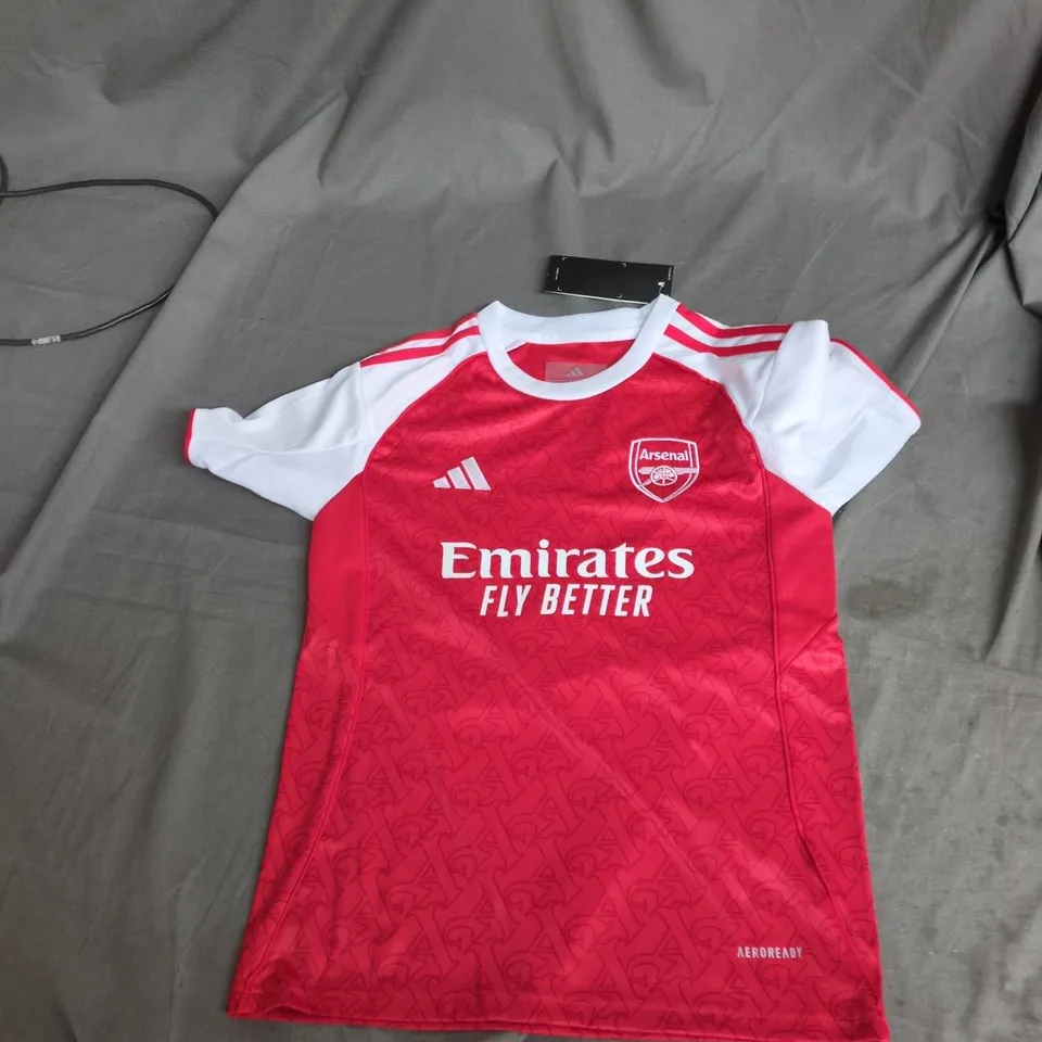 ARSENAL FC KIDS’ FOOTBALL SHIRT – RICE 41 (ADIDAS, EMIRATES FLY BETTER) UK 24