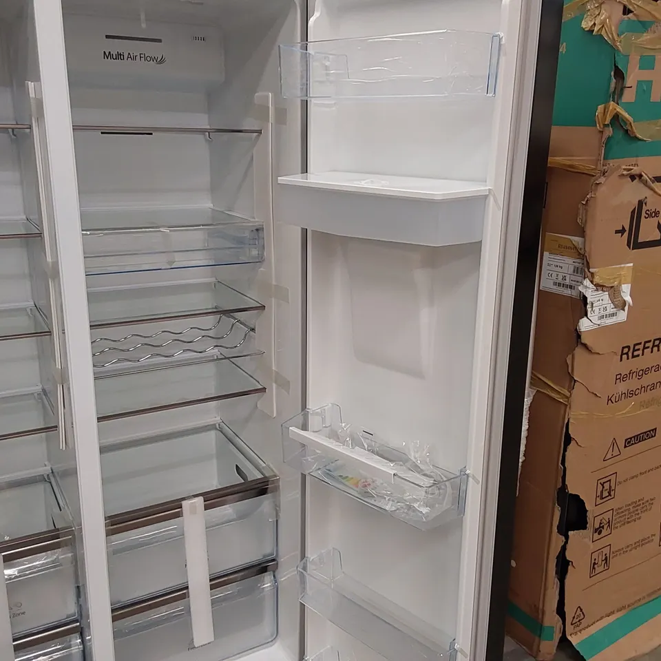 HISENSE RS741N4WBE NON-PLUMBED TOTAL NO FROST AMERICAN FRIDGE FREEZER - BLACK - E RATED