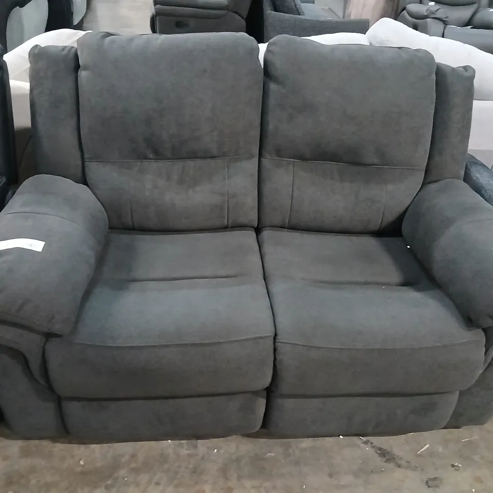 ALBION GREY FABRIC MANUAL RECLINING TWO SEATER SOFASOFA