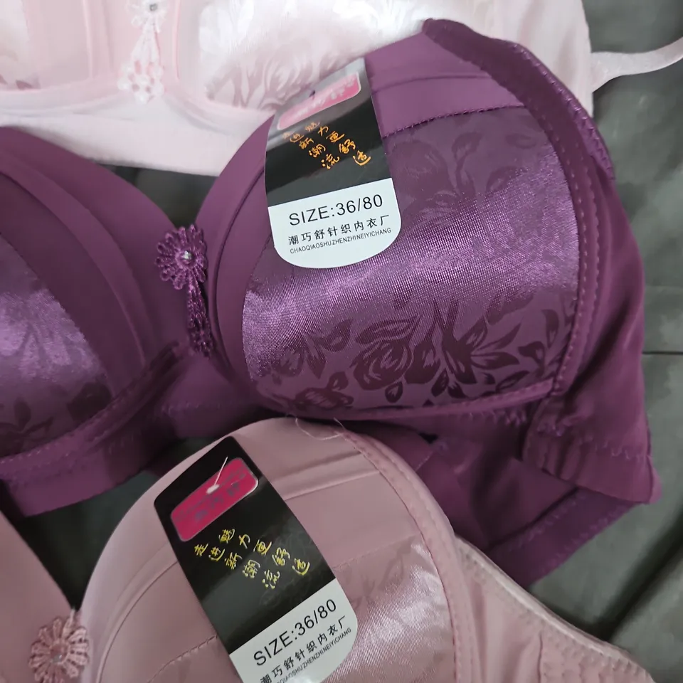 SET OF 3 WOMEN’S BRAS – PINK & PURPLE FLORAL, SIZE 36/80
