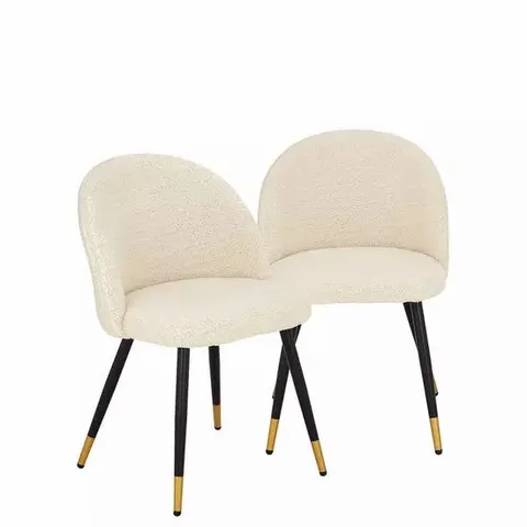 BOXED PAIR OF BOUCLE DINING CHAIRS (2 BOXES)