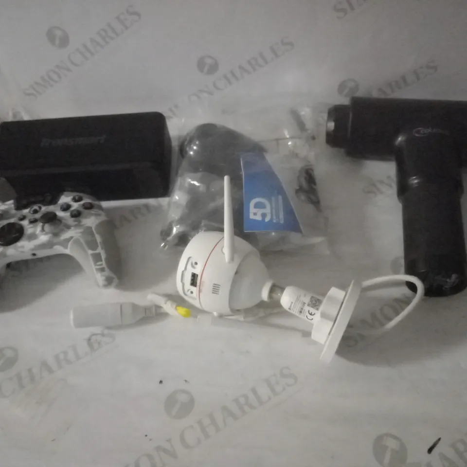 GROUP OF APPROX 5 ASSORTED ITEMS TO INCLUDE BLUETOOTH SPEAKER, MASSAGE GUN, GAME CONTROLLERC ETC