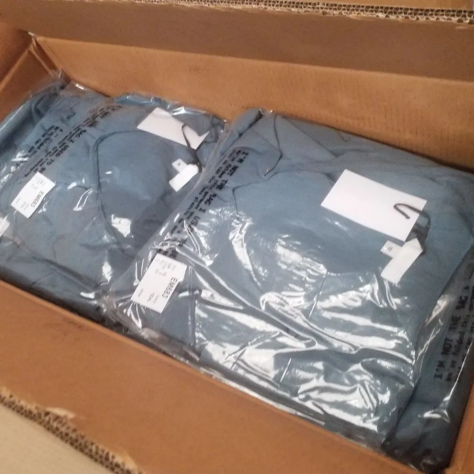 BOX CONTAINING APPROXIMATELY 14 BRAND NEW SIMPLY BE TEAL RUFFLE BLOUSES - SIZE 12