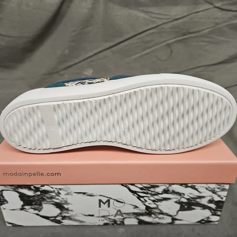 MODA IN PELLE ALTHEA SLIP ON TRAINER TEAL SIZE 40