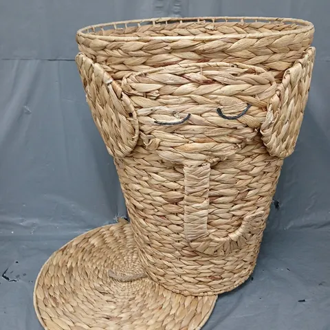 DECORATIVE WOVEN ELEPHANT BASKET IN TAN - COLLECTION ONLY