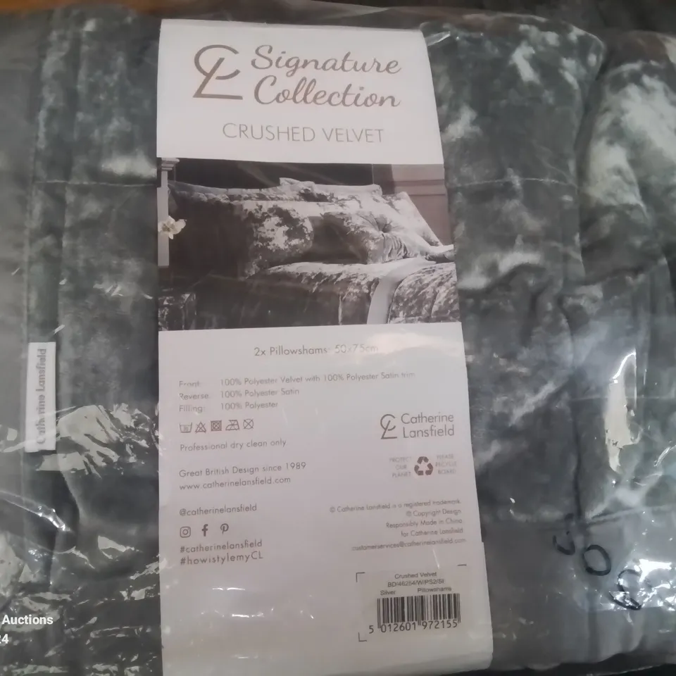 BAGGED CRUSHED VELVET SET OF 2 PILLOWSHAMS 
