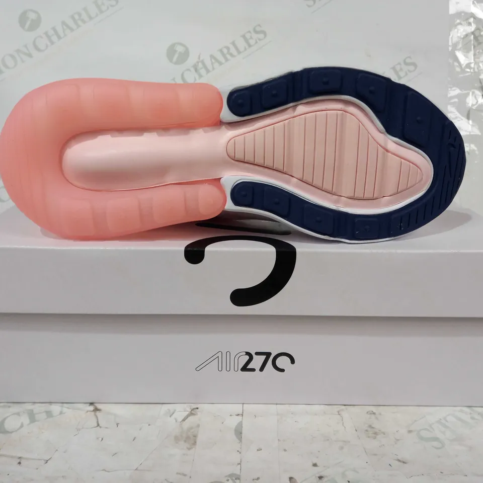 BOXED PAIR OF NIKE AIR 270 TRAINERS IN WHITE/CORAL UK SIZE 5.5