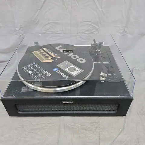 LENCO BLUETOOTH TURNTABLE WITH CLEAR DUST COVER – BLACK