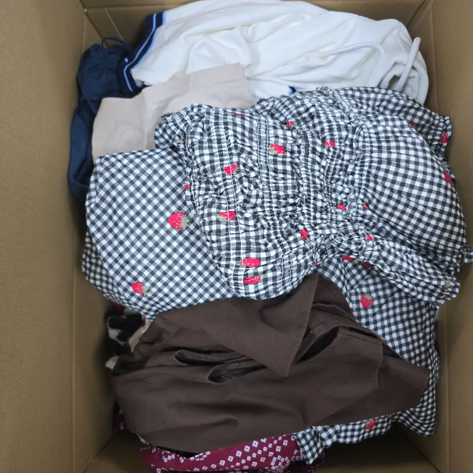 APPROXIMATELY 20 ASSORTED CLOTHING PRODUCTS IN VARIOUS STYLES & SIZES