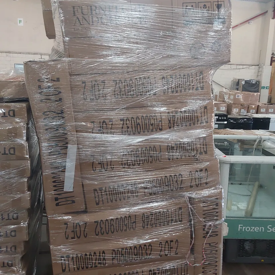 PALLET OF ASSORTED BOXED DINING TABLE PARTS 