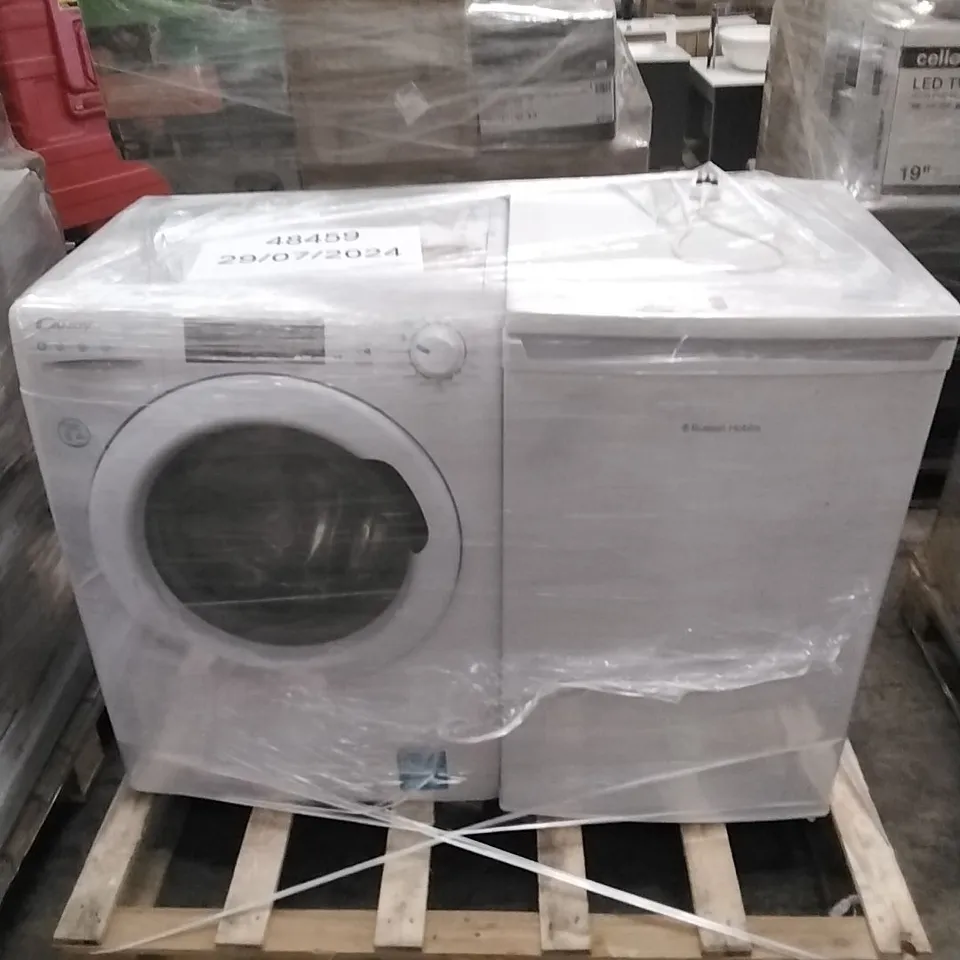 CANDY SMART PRO FREESTANDING WASHING MACHINE AND RUSSELL HOBBS RHUCLF2W WHITE UNDER COUNTER 50CM - UNPROCESSED RAW RETURNS