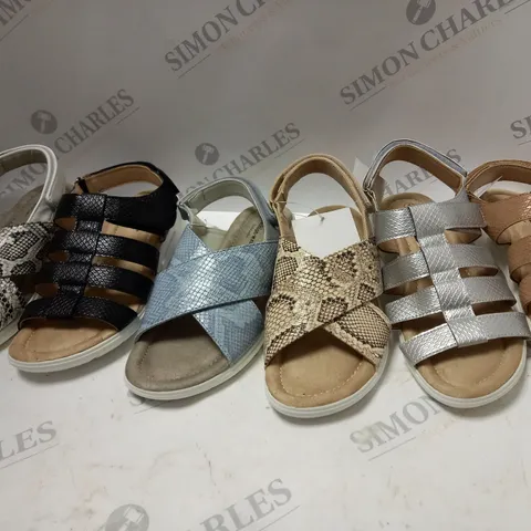 BOX OF APPROX 5 ASSORTED PAIRS OF SHOES IN VARIOUS STYLES - SIZE 4