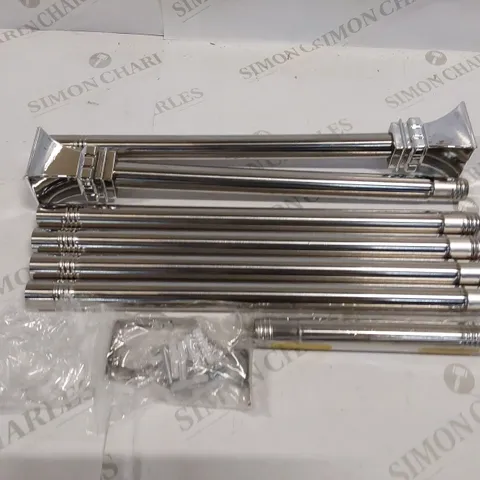 BOXED ADJUSTABLE CURTAIN POLE - SILVER (1 BOX)