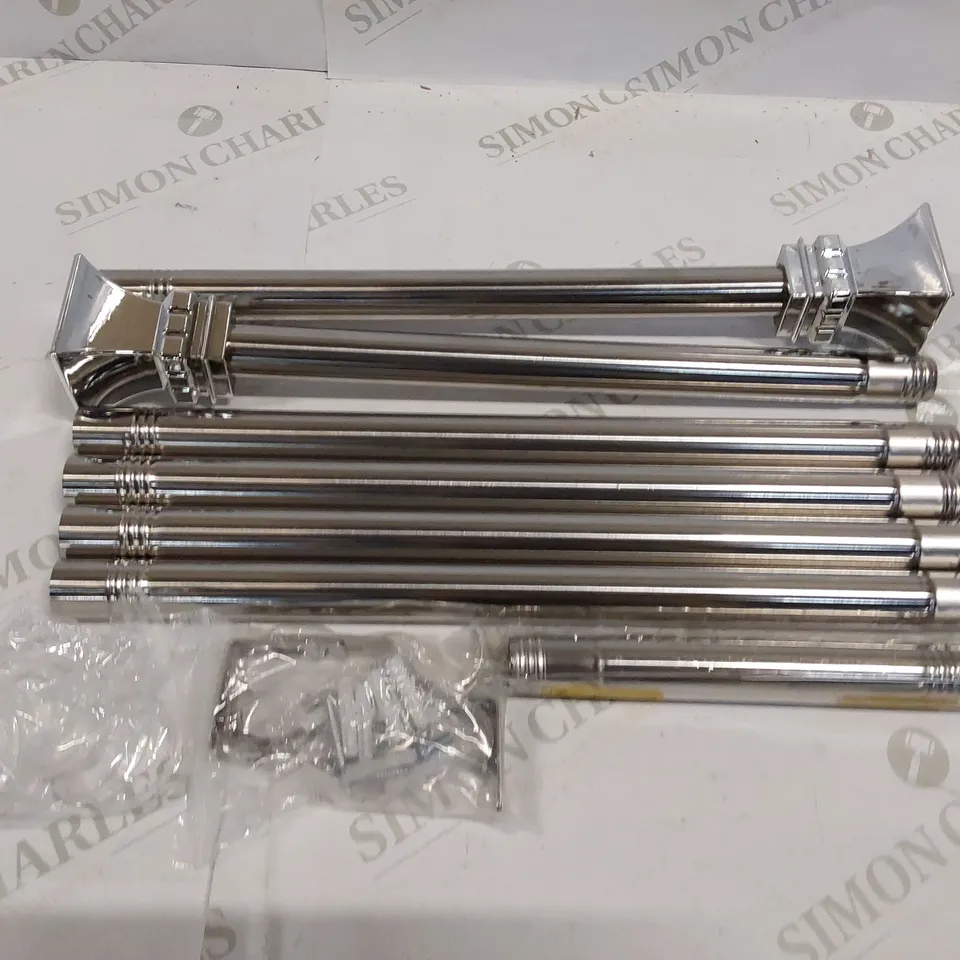 BOXED ADJUSTABLE CURTAIN POLE - SILVER (1 BOX)