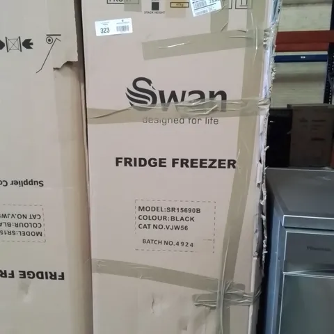 BOXED SWAN SR15690B 48CM WIDE, 50/50 SPLIT FRIDGE FREEZER - BLACK