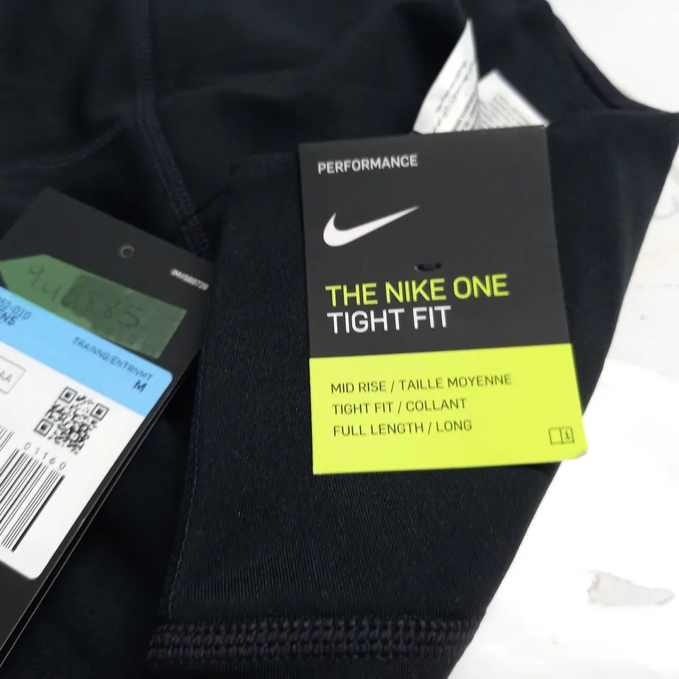 NIKE ONE WOMENS TIGHT FIT BLACK TRAINING LEGGINGS - M