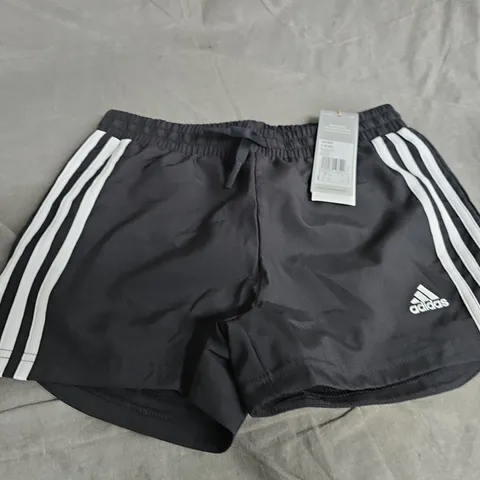 ADIDAS SHORTS – BLACK WITH WHITE SIDE STRIPES