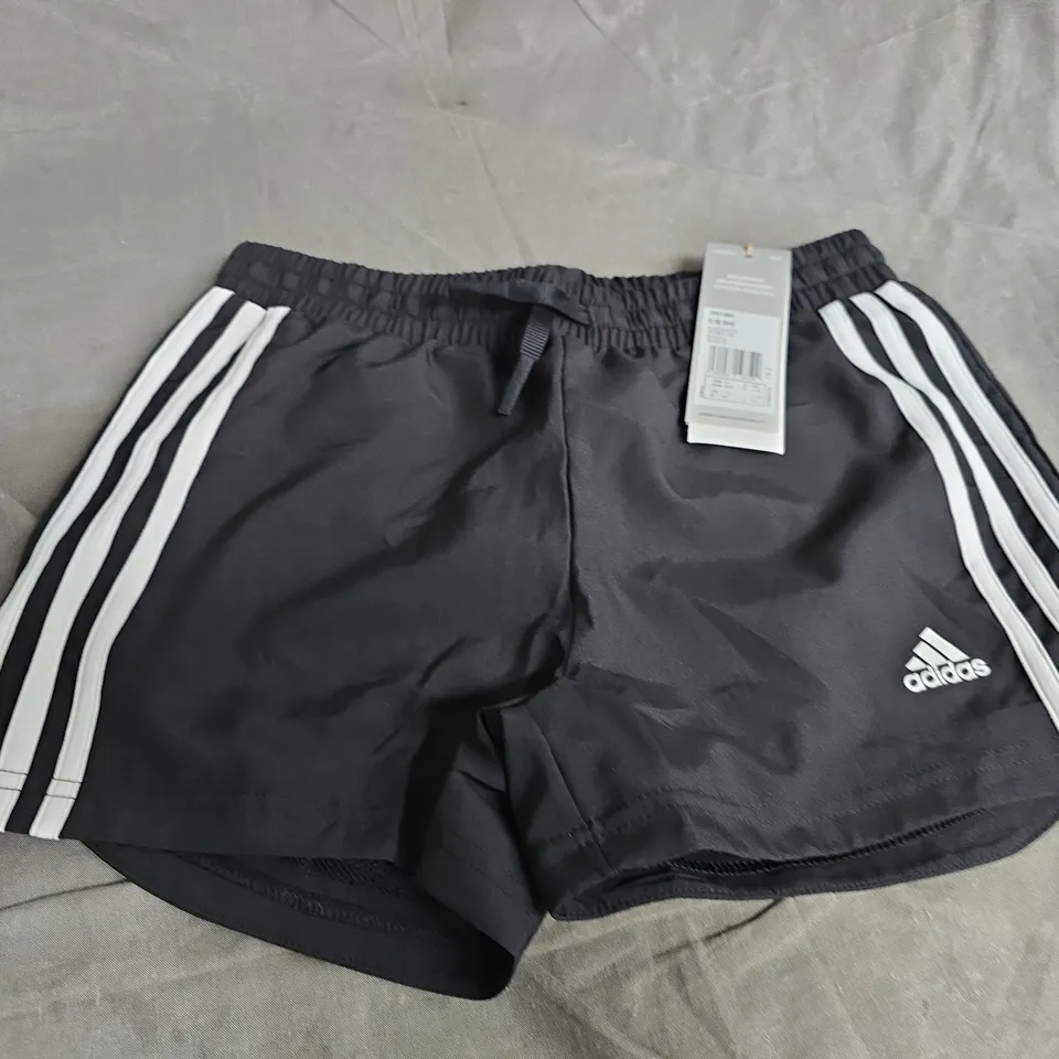 ADIDAS SHORTS – BLACK WITH WHITE SIDE STRIPES