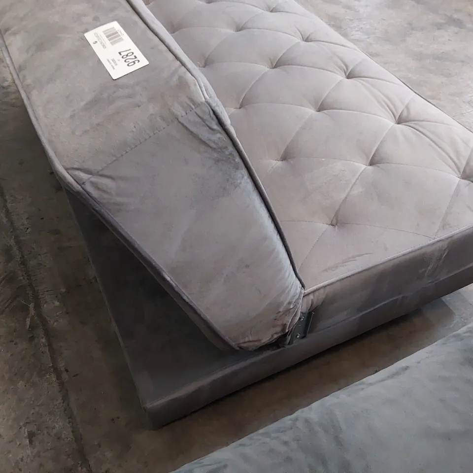 DESIGNER CLICK CLACK SOFA BED GREY PLUSH FABRIC