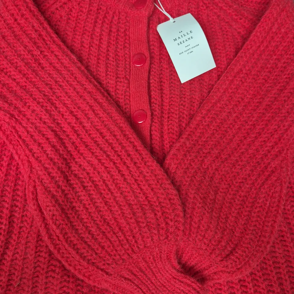 LA MAILLE SÉZANE CARDIGAN IN RED SIZE SMALL