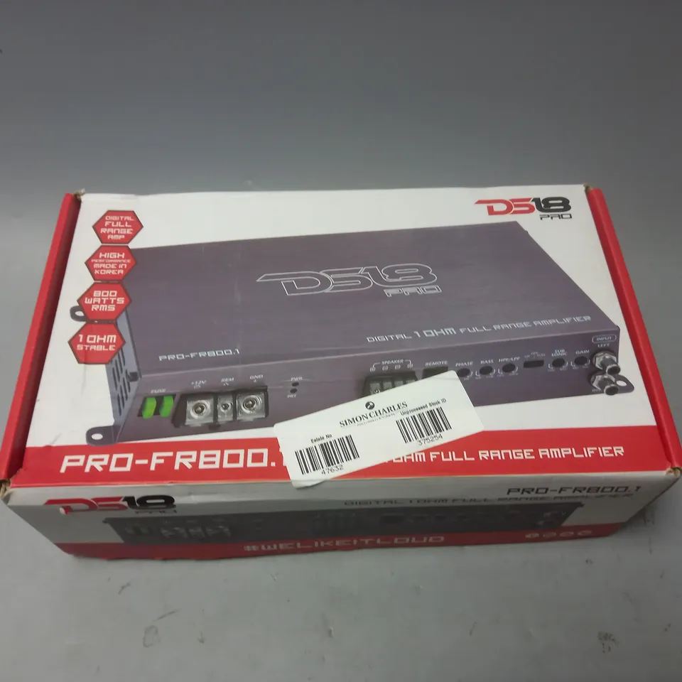 BOXED DS18 PRO-FR800.1 DIGITAL 1 OHM FULL RANGE AMPLIFIER 