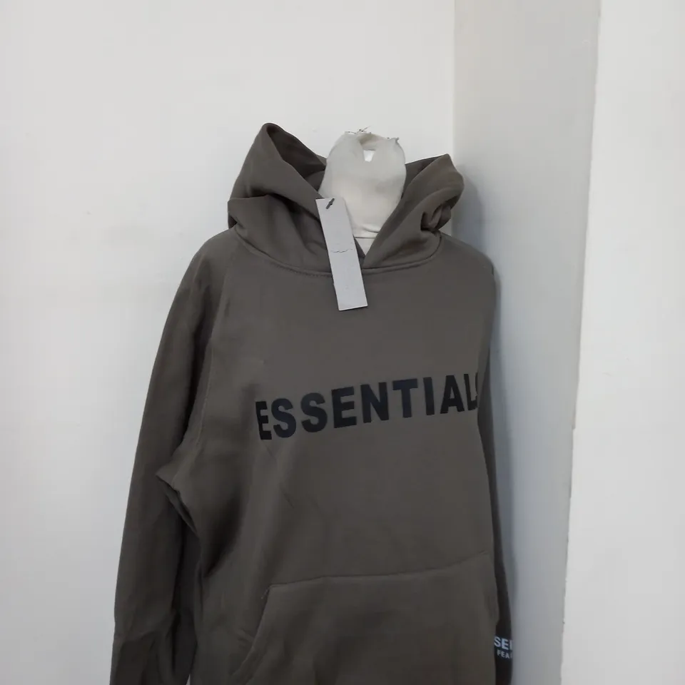 ESSENTIALS KHAKI CASUAL HOODIE SIZE S