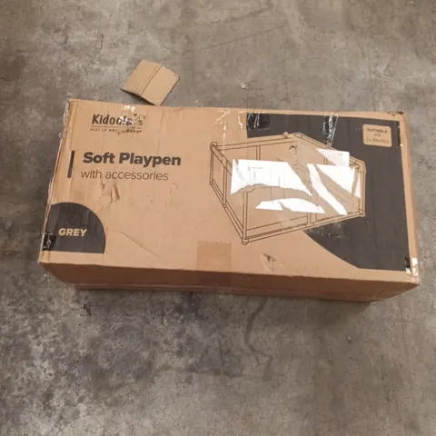 BOXED KEPLIN SOFT PLAYPEN WITH ACCESSORIES FOR KIDS GREY COLOUR 
