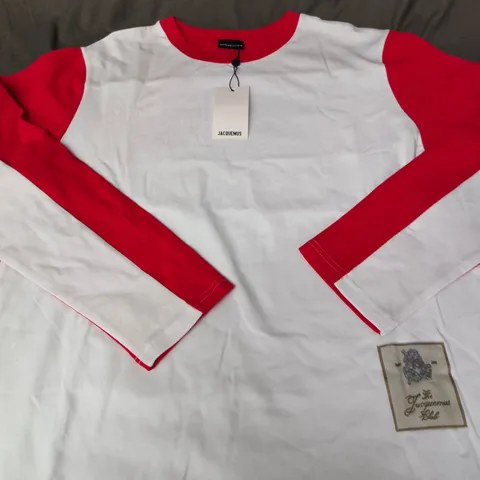 JACQUEMUS COLOUR-BLOCK LONG-SLEEVE TOP – SIZE UNSPECIFIED