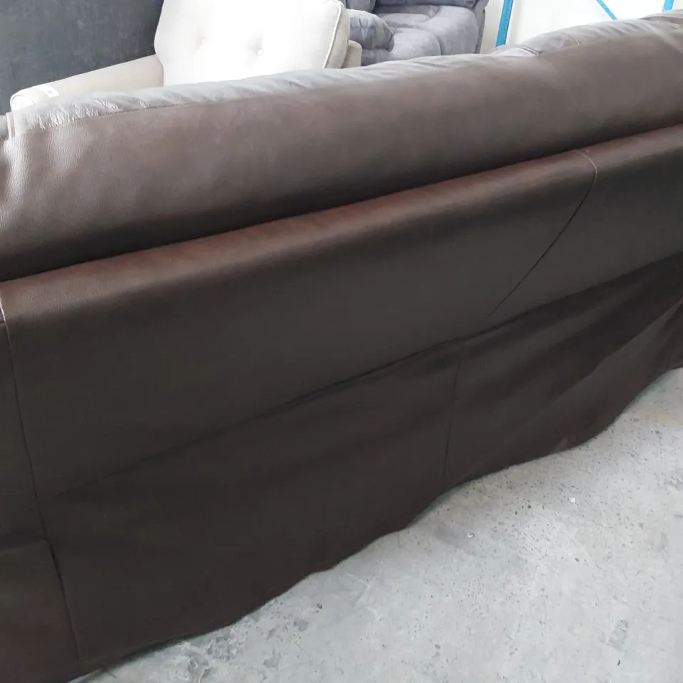 DESIGNER TIVOLI THREE SEATER SOFA BROWN LEATHER 