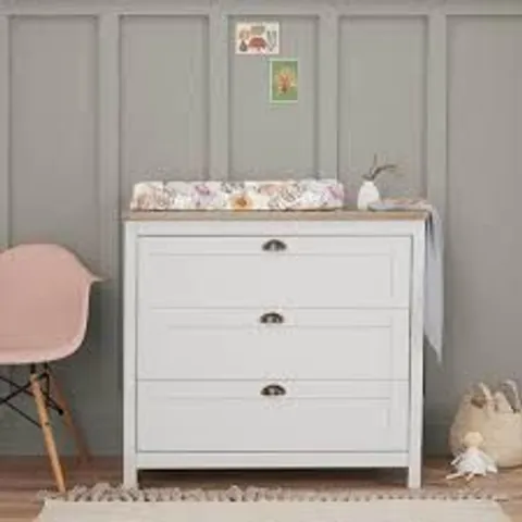 BOXED TUTTI BAMBINI VERONA CHEST CHANGER - WHITE AND OAK (2 BOXES)