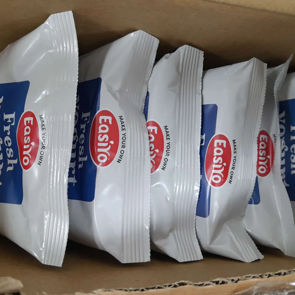 CAGE OF APPROXIMATELY 15 ASSORTED BOXES OF EASIYO FRESH YOGURT BASE PACKS IN VARIOUS FLAVOURS - COLLECTION ONLY