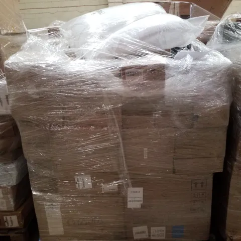 PALLET CONTAINING ASSORTED PRODUCTS INCLUDING MEAT GRINDER, ELECTRIC OVEN, FENCE PAINT SPRAYER & SET OF 2 PILLOWS