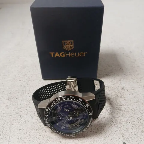 TAG HEUER CARRERA SKELETON DIAL WATCH – BLACK RUBBER STRAP (BOXED)