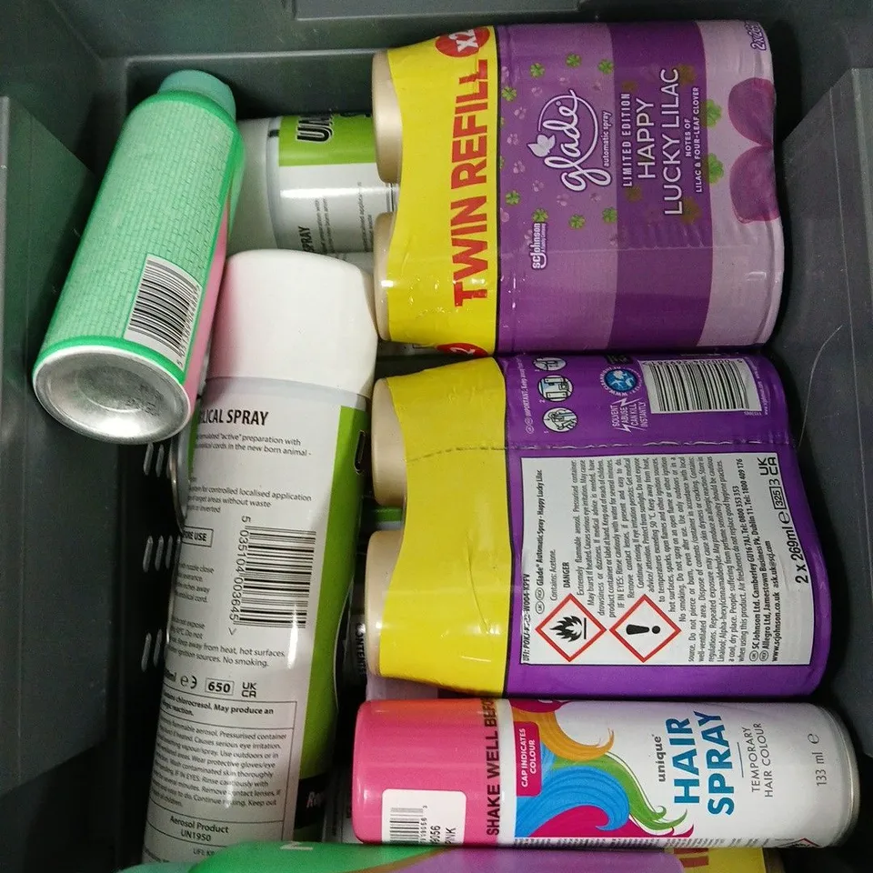 APPROXIMATELY 15 ASSORTED AEROSOL ITEMS IN INCLUDE DEODORANT, HAIR SPRAY, AIR FRESHENER ETC - COLLECTION ONLY