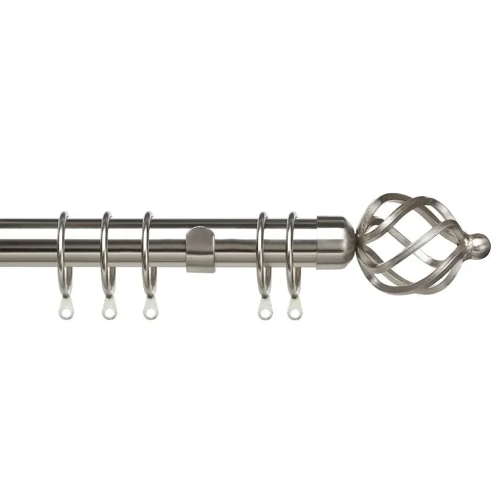 BOXED WILLENA MILD STEEL ADJUSTABLE 2.8cm CURTAIN POLE (1 BOX)