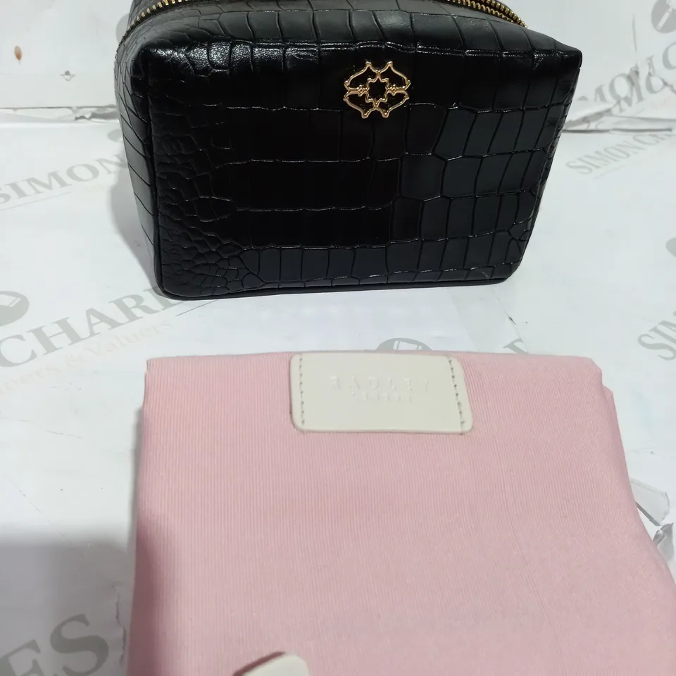 RADLEY LONDON THOMAS ROAD MEDIUM ZIP TOP LEATHER POUCH IN BLACK