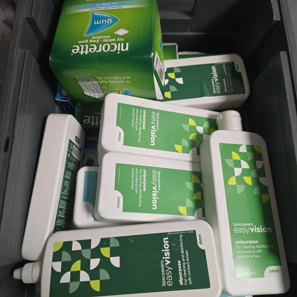 APPROXIMATELY 15 ASSORTED HEALTH PRODUCTS TO INCLUDE NICORETTE & CONTACT LENS SOLUTIONS - COLLECTION ONLY  