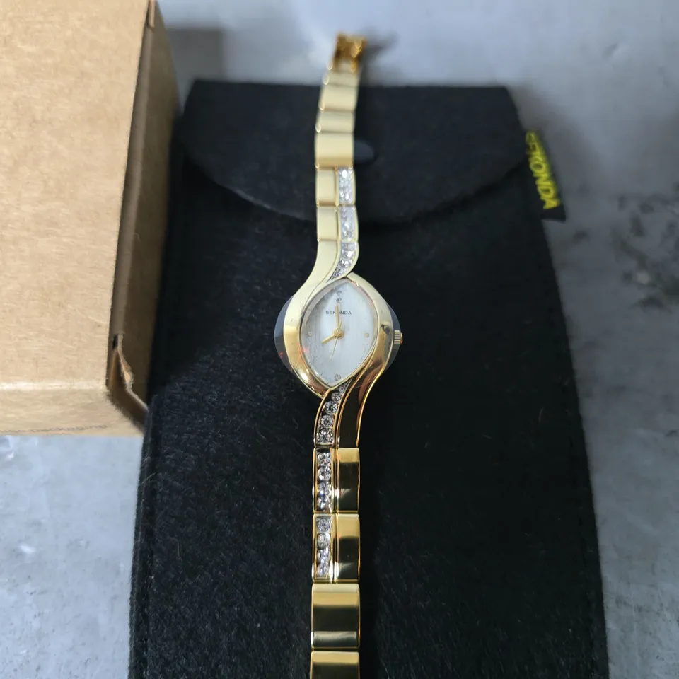 BOXED SEKONDA GOLDEN WHITE DIAL WOMENS WATCH 