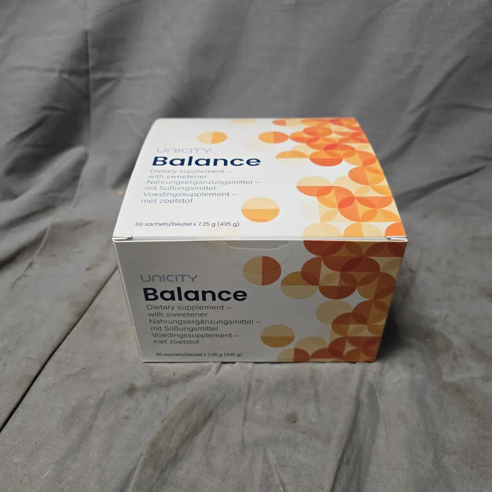 BOXED AND SEALED UNICITY BALANCE DIETARY SUPPLEMENT WITH SWEETENER (60 SACHETS)