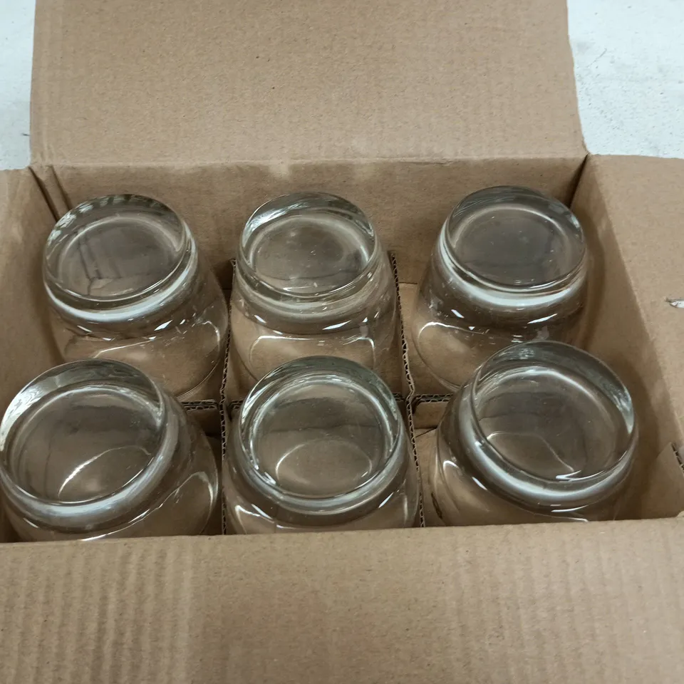 BOX OF 6 CHIVAS BRANDED GLASSES – CLEAR WHISKY TUMBLERS
